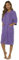 Thingimijigs Ladies 100% Cotton Terry Towelling Zip Up Bath Robe Dressing Gown House Coat - Lilac UK 8-10