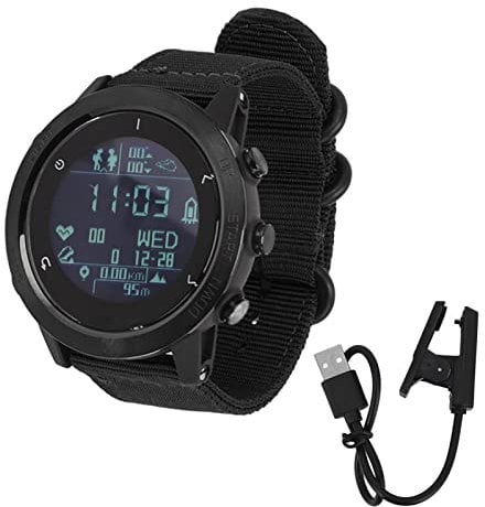 Deosdum Orologio da Uomo Smartwatch Orologio Sportivo Orologio Subacqueo con GPS Altimetro Barometro Bussola Funzioni di Allarme Orologio Fitness 10ATM Impermeabile(Nero)