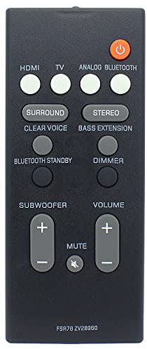 FSR78 ZV28960 Télécommande de rechange pour barre de son Yamaha ATS-1060 ATS-1070 ATS-2070 YAS-106 YAS-107 YAS-207 YAS-CU207 NS-WSW42 YAS-108 ATS-1080 YAS-YAS-408 AT. S-4080