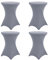 4er-Set Hellgrau Stretch Stehtisch Husse, Spandex Quadratische Ecktischdecke Passend für Ø 80-85cm Kleine Bar Esstische,Waschbare Tischdecken für Mariage Réceptions - und Kneipentische（80×110 cm）