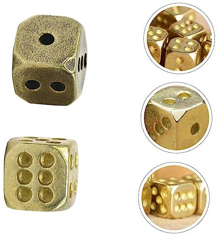 Toyvian 2st Runde Würfel Aus Reinem Kupfer Vereinswürfel Würfel Mit Abgerundeten Ecken Tischspiele Würfel Metallwürfel Kinder Würfeln Messingwürfel Anhänger Reines Kupfer Cosplay