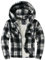 JACKETOWN Hemdjacke Kariertes Herren Fleece Thermohemd Herren Holzfäller Jacke Verdicken Kariertes Langarm mit Reißverschluss gefütterte FleeceFutter Winterjacke hoodies Flanelljacke Warm(Schwarz XL)