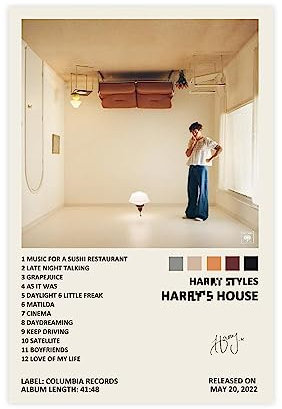 Harry Poster Music Album Cover Signierte Limitierte Leinwand Wand Kunst Dekor Drucken Bild Gemälde Für Wohnzimmer Schlafzimmer Dekoration Ungerahmt: 16x24inch (40x60cm)