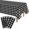 PLULON 5 Pack Black and White Checkered Flag Tablecloths Plastic Buffalo Plaid Table Cover Gingham Black Tablecloth 54x108 inch for Race Car Picnic Baby Shower Birthday Party Dinner Table Decorations