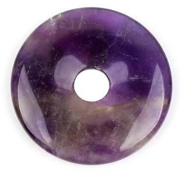 GEM-Inside 40 mm Natürliche Dream Lace Amethyst Quarz Edelstein Ring Kreis Donuts Perlen für Schmuckherstellung GUASHA Schaberwerkzeuge
