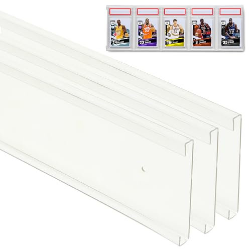 Tapeera Acrylic Graded Card Rack - Display 15 Wall Mount Sports Cards (Baseball, Basketball, Football) - Compatible with PSA, CGC, BGS Slabs