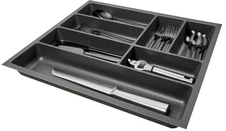 SO-BOX 3 Besteckkasten Breite 39,1 cm, Tiefe 47,3 cm mit anthraziter Kanvas-Struktur für 50er Schubladen von Nobilia ab August 2012 und weitere Küchen