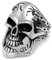 Ayoiow Edelstahl Eheringe Silber 28MM Totenkopf Punk Ring Männer