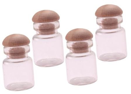 Toyvian 4 Miniglas Miniature House miniaturhaus Hauszubehör Glasflaschen mit Korken Terrariendekorationen Werkzeug kleine Hausdekoration Mini-Flaschen- Modell