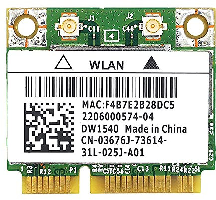 BYCUFF para Broadcom Bcm943228 Dw1540 2.4G / 5G de Doble Frecuencia Mini Pcie 300Mbps 802.11A / B/G Tarjeta de Red InaláMbrica Incorporada