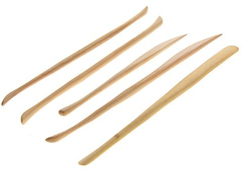 SKEPPY 5PCS/Set Convenient DIY Wooden Clay Sculpture Knife Pottery Modelling Sharpen Modeling Carving Tools Great