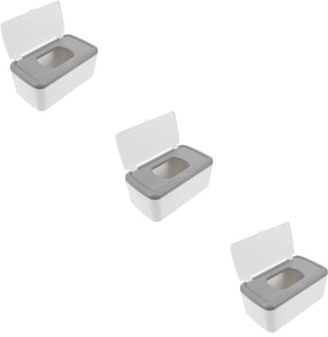 OUNONA Boîte À Mouchoirs 3 Pièces Couvercle Porte-mouchoirs Porte-Papier Hygiénique Matériau Plastique Facile À Nettoyer Boîte De Rangement Robuste