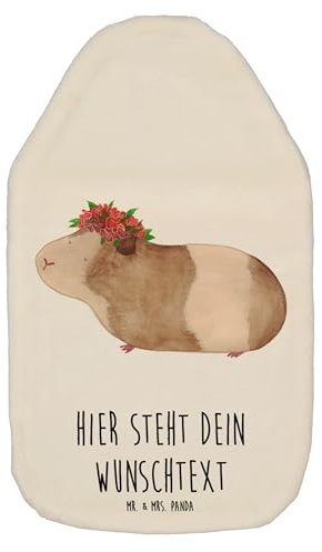 Mr. & Mrs. Panda Personalisierte Wärmflasche Meerschweinchen Weisheit - Weiß