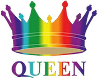 Queen Iron on Transfer for Fabric LGBT Rainbow Crown LGBTQ Gay Pride