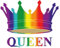 Queen Iron on Transfer for Fabric LGBT Rainbow Crown LGBTQ Gay Pride