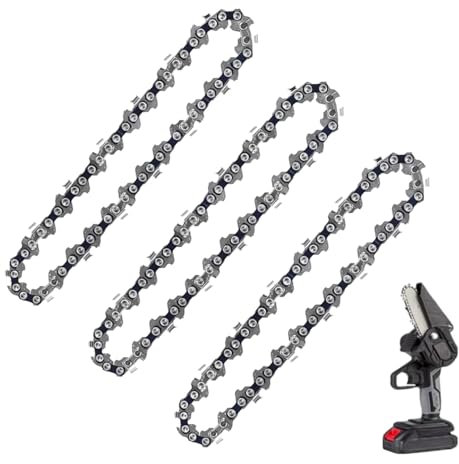 3PCS 6in Mini Chainsaw Chain Replacement Accessories,Replacement Chains for Cordless Electric Portable Mini Chainsaw,Chain Saw Blade, Chain Saw Chains for Pruning Shears Wood Cutting(37 Drive Links)