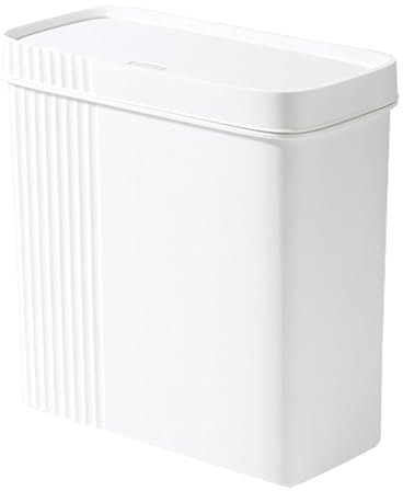 Fuerdich Poubelle en plastique fine, petite poubelle étroite, poubelle de cuisine avec couvercle, poubelle en plastique, seau noir, poubelle anti-chien, poubelle pour salle de bain