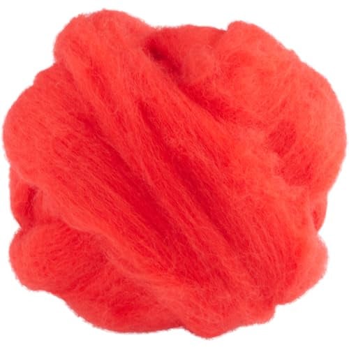 GORGECRAFT 100g Lana Merino Tinta Top Roving Filato Rosso per Infeltrimento Fibra di Lana per Infeltrimento Ad Ago Miscela di Feltro Dreads per Infeltrimento Filatura Maglieria Tessitura Filato Grosso
