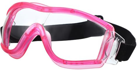 Uxcell Lunettes de sécurité anti-buée - Résistantes aux rayures - Verres transparents - Pour le travail en plein air - Pour homme et femme - Laboratoire industriel - Rose
