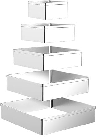 Tagliabiscotti Quadrati - Stampi Per Fondente Per Cottura Al Forno, Tagliabiscotti Rettangolari | Kit Di Stampi Per Torta Fondente In Acciaio Inossidabile, Set Di Strumenti Di Cottura Di Forma Rettang