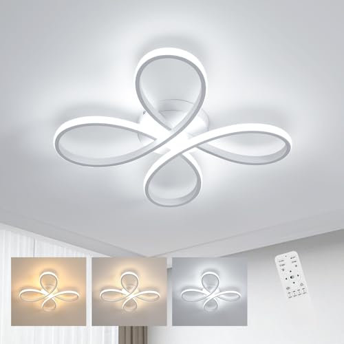 Comely LED Deckenleuchte, Weiß 40W 4500LM Deckenlampe LED Dimmbar mit Fernbedienung 3000K-6500K, Deckenleuchte Modern für Wohnzimmer Kinderzimmer Schlafzimmer