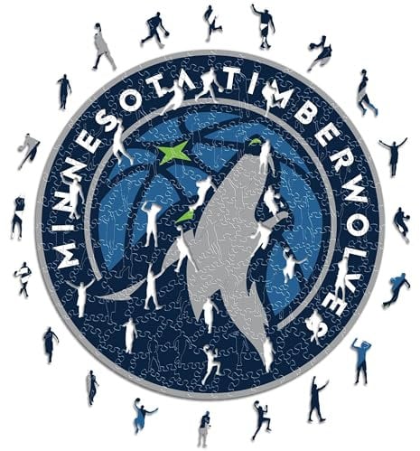 Iconic Puzzles - Minnesota Timberwolves, Logo, Holzpuzzle, offiziell lizenziert von der NBA, 100% nachhaltig, Größe L, 500 Teile