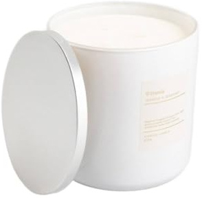 HOMLA Aura Duftkerze Jasmin & Bergamotte 870g, Weißer Behälter, Elegantes Design, Lange Brenndauer