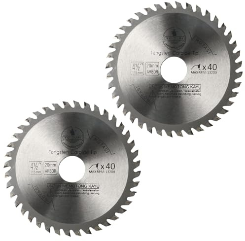 115 mm (20 mm Bore) Circular Saw Blade, Professional Carbide Saw Blade, 4.5 inch Wood Cutting Disc for Angle Grinder