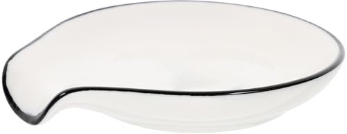 Soporte Para Cucharas De CeráMica Beige 3.9X3.4X0.6 Pulgadas Reposa Cucharas Para Cocina Cafetería DiseñO Funcional Y FáCil Limpieza