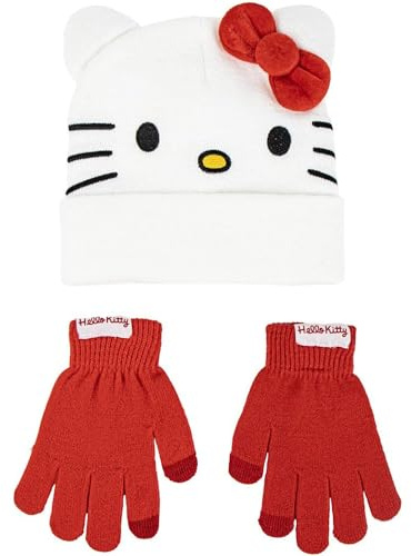 CERDÁ LIFE'S LITTLE MOMENTS Hello Kitty Soft Hat and Gloves Set and Official Licence-Children's Thermal Clothing Set 2 Pieces, Standard Unisex Children