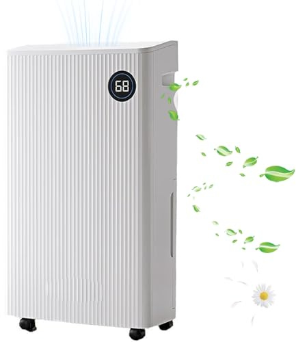 Dehumidifier 20L, 120㎡ Active Carbon Air Filter with 5.5L Water Tank, Smart LCD Touch Control For Damp Mould & Condensation Continuous Drain Option, Dry Mode, 24H Timer Energy Efficient