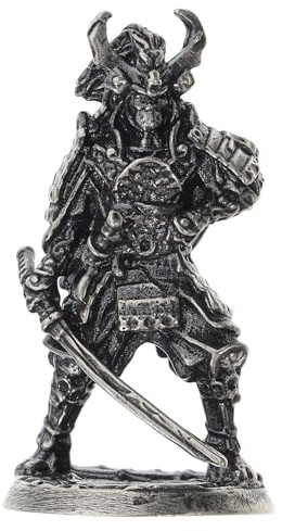 DOITOOL Samurai Statue 1 Stück Weißkupfer für Mikrolandschaft | Vintage, Filigran Gearbeitet, für Tischdeko, Passend als Akzent in Miniaturen