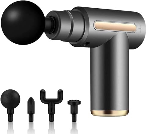 HyAdierTech Massagepistole, Mini Massagepistole, Tiefengewebe Massage Gun, Tragbares Massagegerät, LCD-Touchscreen, Massage Pistole zur Muskelkater und Steifheit (Grau)