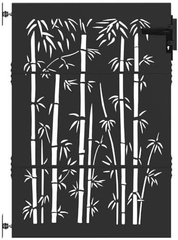 Solivagant Porte de Jardin Noir 94 x 125 cm Acier Peint par Poudre,(13.8 KG)