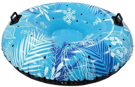 Snowtube 102cm – Aufblasbarer Schneeschlitten für Kinder & Erwachsene rutschfeste Hartboden-Schale Gleitfreudiger Schlitten für Rodelspaß im Winter für Familienaktivitäten wie Skifahren(Blau)