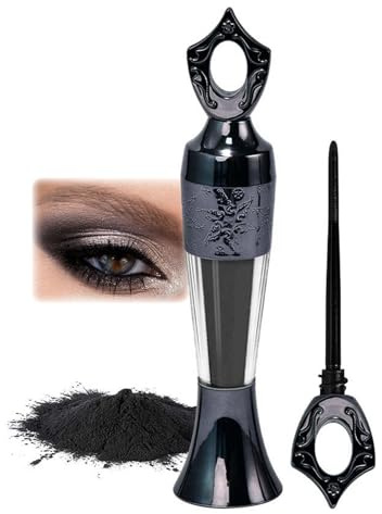 Kohl Powder Eyeliner, Schwarz Puder Eyeliner Wasserfest, Augenliner für Smokey Eyes, Hochpigmentiertes Gothic Eyelinerstift Augen Makeup, Langlebig & Wischfest Augenpuder für Party, Halloween & Alltag