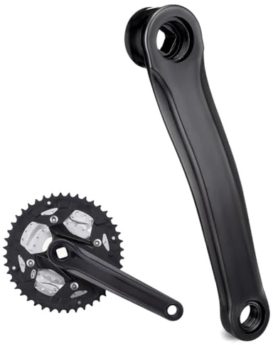 Kisangel Fahrrad Kurbelarm Links 170mm - Schwarze Aluminium Kurbel für E-Bike Ersatzkurbel mit Vierkantaufnahme (Diamant-Lochung), Robuste Fahrradkurbel für Mittelmotor, Citybike & Faltrad