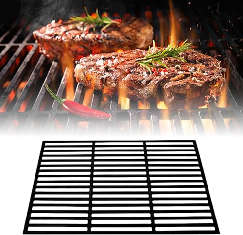 Monucep Griglia rettangolare in ghisa 60 x 40 cm, smaltata di ricambio per barbecue a gas, barbecue a carbonella e barbecue con giardino e terrazza