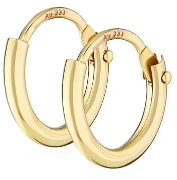 NKlaus PAAR mini Kinder Creolen ECHT GOLD 333er Ohrring Ohrschmuck Ohrhänger 9 mm 3752