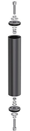 ledscom.de Distanzstück, für Garten-Erdspießleuchten, schwarz, 15cm, 32mm Ø