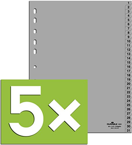 Durable Hunke & Jochheim Register PP DIN A4 215/230 x 297 mm (5, Register 1-31)