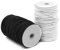 SourceTon, Cordón elástico de 2 mm, 2 Unidades, cordón de Perlas (Blanco y Negro, 50 m), Ideal para Manualidades, Diademas y Aplicaciones domésticas.