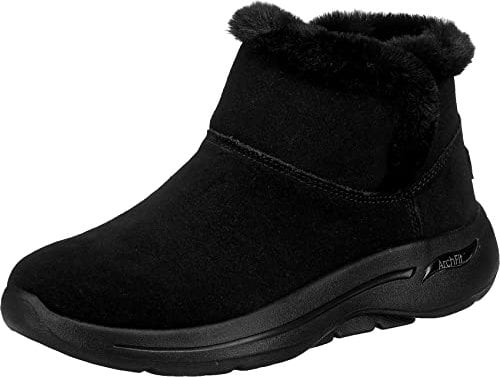 Skechers Go Walk Arch Fit Cherish, Stivaletto Donna, Camoscio Nero, 36 EU