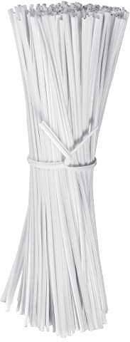 WILLBOND 200 Pcs 4.72'' Multi Function Garden Plastic Twist Tie, PE Twist Flexible Plant Ties, Garden Plant Twist Tie Garden Plant Support, Cable Ties, Large Garbage Bag Bundle(White)