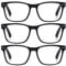 Wise Eyewear 2 Pack Bulk Multi Focus 3 Power Progressive Reading Glasses - No Line (3 Pack Black, 2.50)