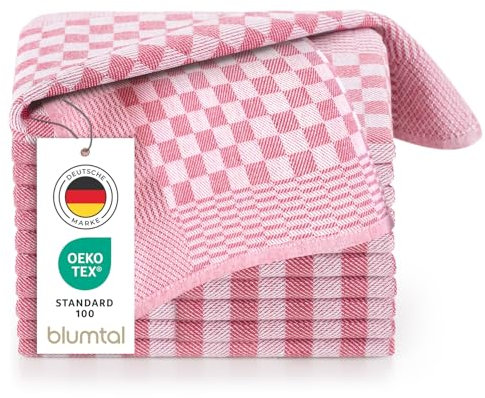 Blumtal Geschirrtücher Baumwolle 50x70 cm im 20er Set - Oeko-TEX zertifizierte Küchentücher - extrem saugstarke Geschirrhandtücher - Trockentücher Küche waschbar 95 °C - Geschirrtücher Rot-Weiß Karo