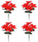 Mokyler 4 Stück Künstliche Blumenzweige, rote Weihnachtssterne, künstliche Weihnachtssterne, Ornamente, Blumenarrangement, Füllstoff für Party, Büro, Urlaub, Dekoration, 37 cm