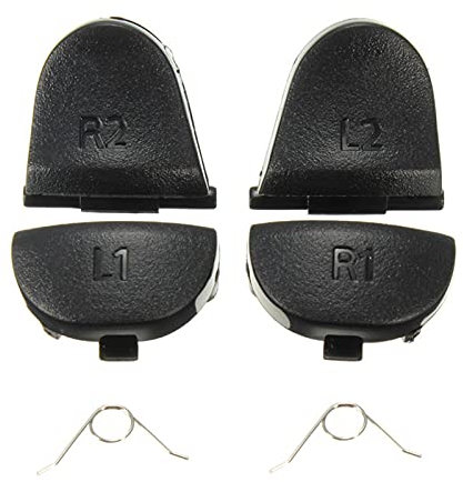 Botones Gatillos, L1 L2 R1 R2 botones de gatillo y resortes, piezas de repuesto del controlador del mini botón de gatillo y 2 resortes, para el controlador Playstations PS 4 (3 * 3 cm; 3 * 1.8 cm)