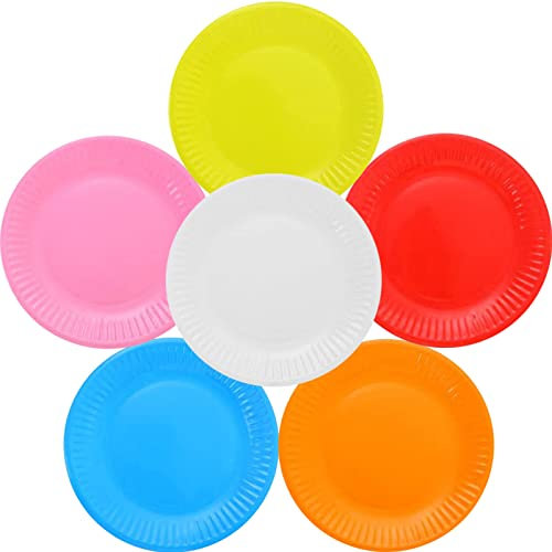 ENAIAH Platos de Papel Ecológicos 60 Piezas - Desechables y Coloridos Para Cumpleaños, Bodas, Fiestas, Picnic