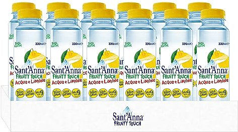 Sant'Anna Fruity Touch Limone 0,33L | confezione 12 Bottiglie | Bevanda ai Limone di Acqua Sant'Anna | Gusto Fresco e Dissetante